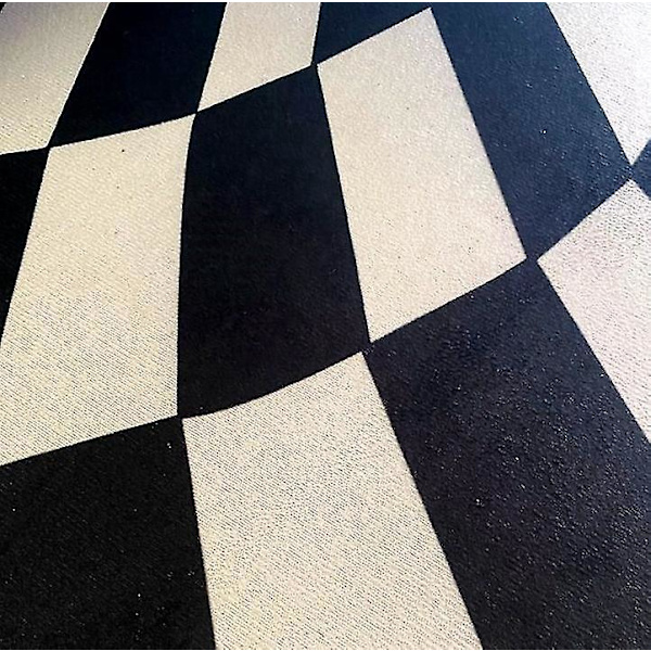 3D Vortex Illusjon Teppe, Rundt Teppe, Sklisikker Rutete Dørmatte Gulvmatte red 60*60cm