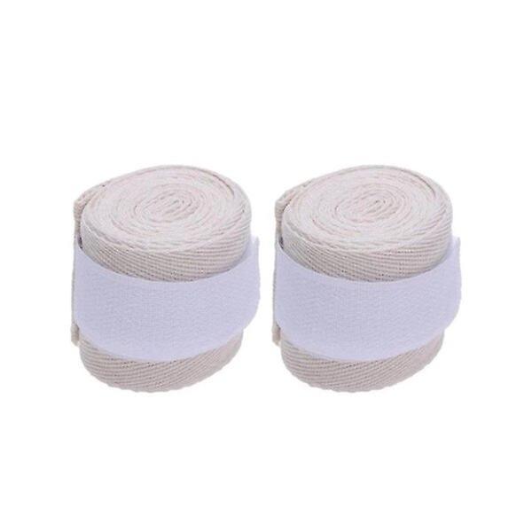 2 st Bomullsboxningsbandage Stöd Längd 2,5 m Bredd 5 cm För Karate Mma Wushu Sanda Fight Träning Handleddsremmar Handskar Wrap white