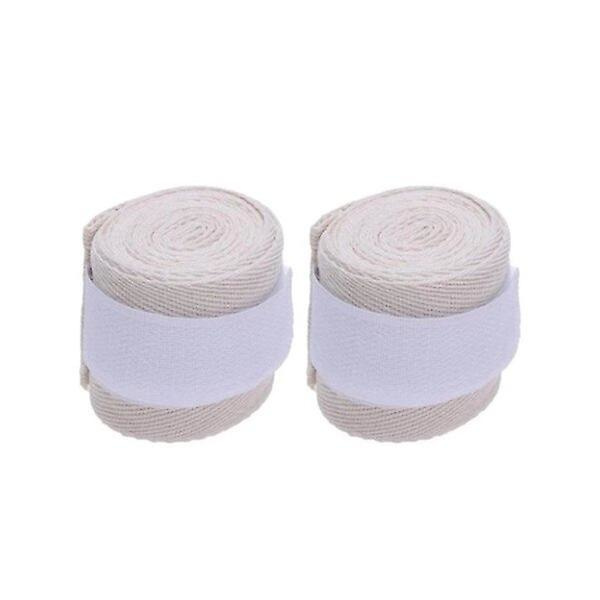 2st Bomullsboxningsbandage Stöd Längd 2,5m Bredd 5cm Kompatibel med Karate Mma Wushu Sanda Fight Träning Handledsremmar Handskar Wrap white