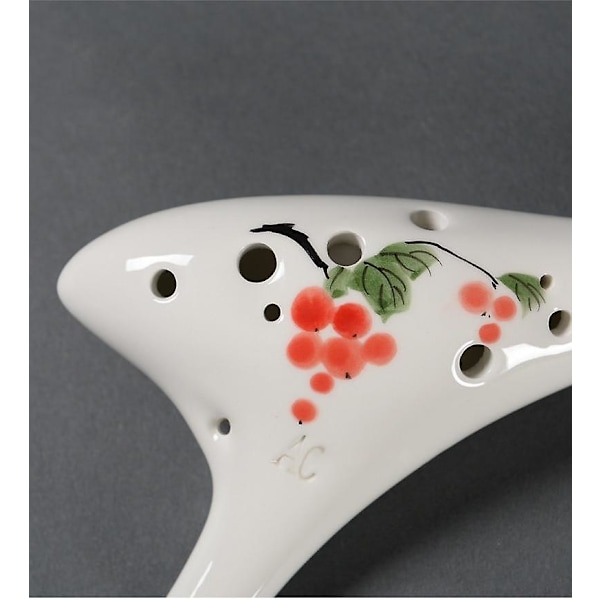 Klassiskt musikinstrument Keramisk Ocarina 12 Hål Ugnseldad Keramisk Alt C Målad Ocarina
