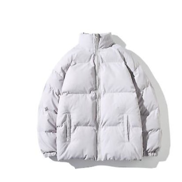 Vinterjacka Herr Parkas Thicken Warm Coat Herr Stativ krage Jackor Enfärgad Parka Coat Julklapp white 4XL