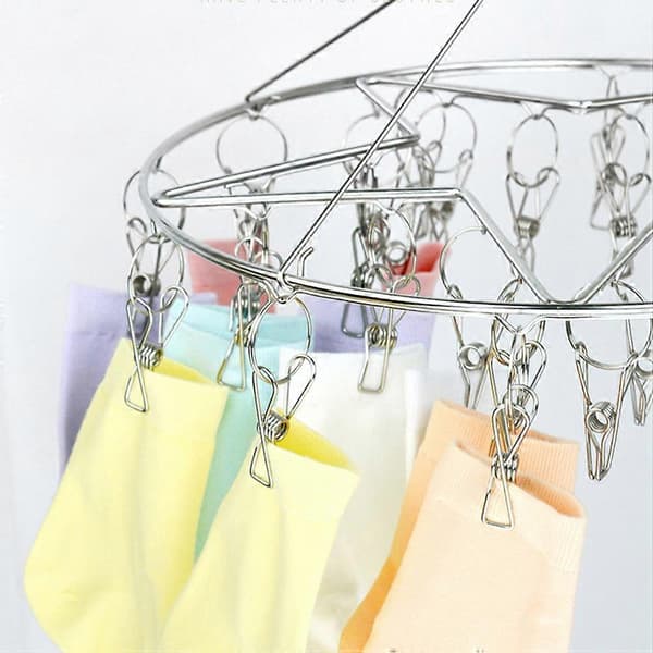 [LCS] 1 pc. Round Star-shaped Hanger Socks Hanging Rack Underwear Drying Rack Multi-use Laundry Rack for Home (32 Clips)
