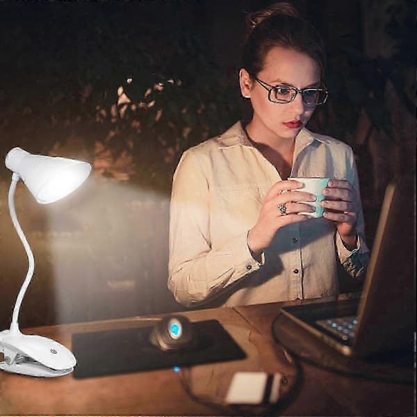 [LCS]LED klemme leselys med klips, batteridrevet, USB oppladbart