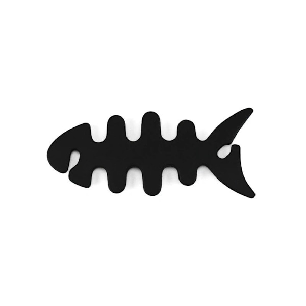 Fiskformad hörlurskabelhållare - Svart 0.0
