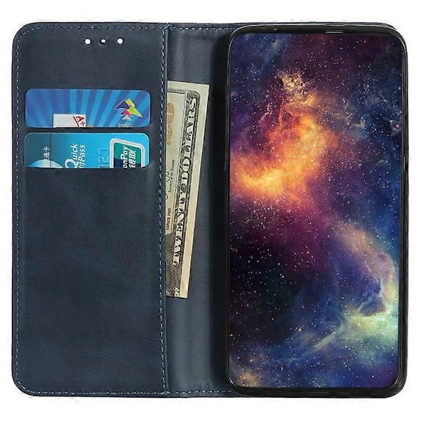 [LCS] Kompatibel med Samsung Galaxy A17 Cover Splitlæder Flip Wallet Telefoncover Blue