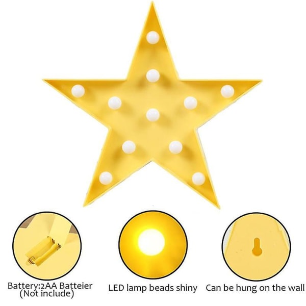 3st LED nattlampor Lovely Star Kids presentleksakslampa