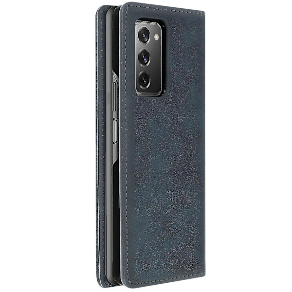 Fodral Kompatibelt med Samsung Galaxy Z Fold 2 Plånbok och Ställfunktion - Mörkblå (Mörkblå)