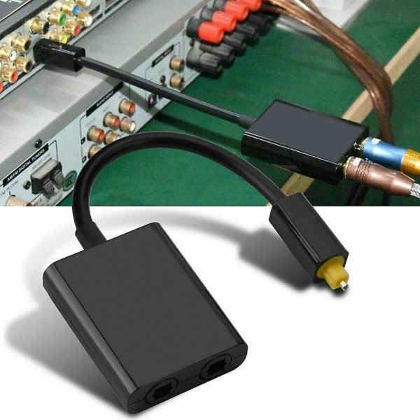 Toslink Digital Optisk Adapter Splitter Fiber Ljudkabel med Dubbla Portar 1 In 2 Ut