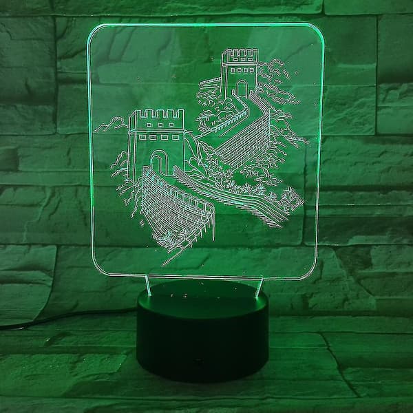 [LCS]Great Wall 3d Led Natlys Soveværelse Bordlampe Farveskiftende