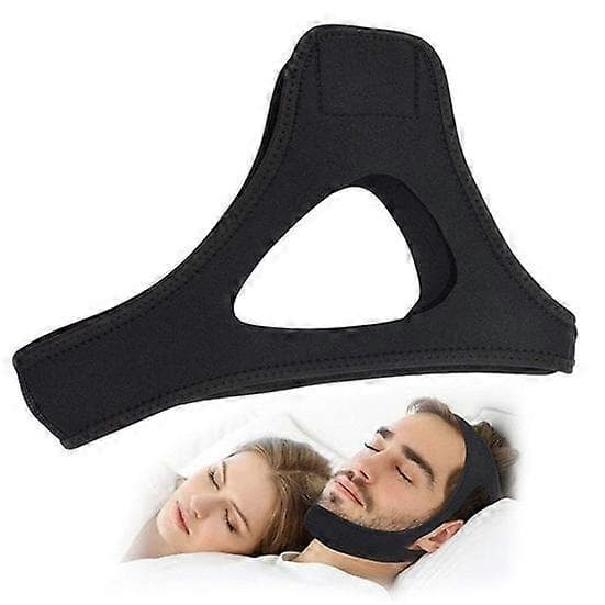 Anti-snorke hakestropp Justerbar søvnstopper Kjevestropp Effektiv hakestropp for menn black