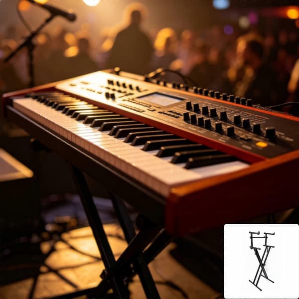 Dobbelt keyboardstativ solid metall 2-lags keyboardstativ sklisikre føtter for scene