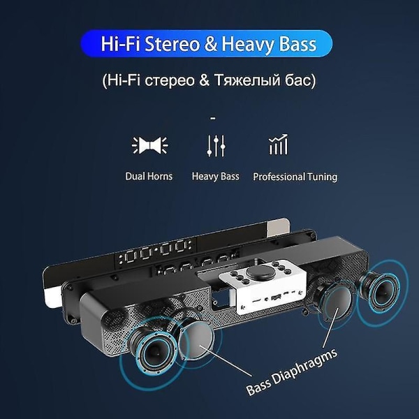 LED Soundbar TV Bluetooth högtalare Hemmabio Sound Bar FM |S