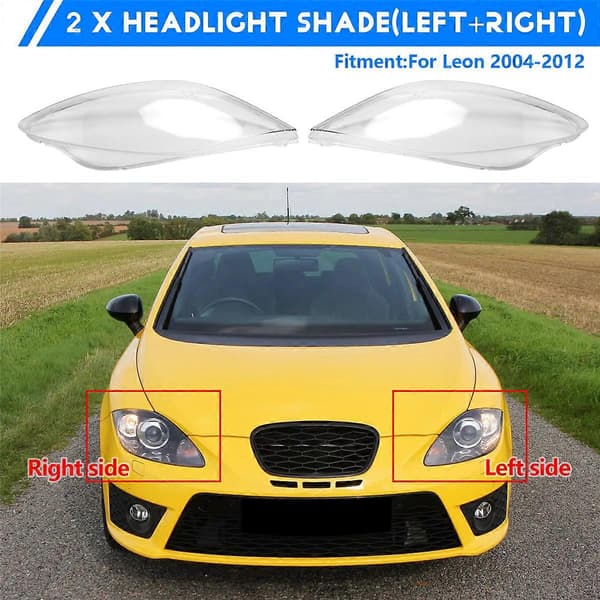 [LCS] Bilfrontlykt Linse Skall Frontlyktdeksel Kompatibel med Seat Leon 2009-2012