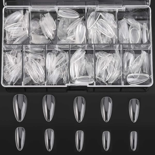 Nageltippar 500 st Klar Akryl Medium Full Täckning