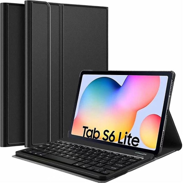 Bluetooth case för Samsung Galaxy Tab S6 Lite 10,4" 2020 (sm-p610/sm-p615) med bakgrundsbelysning Black