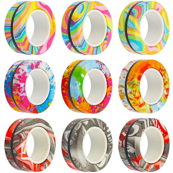Nya 3st Magnetiska Snurr Fidget Ring Spinner Magnet Fidget Leksaker Avstressande A