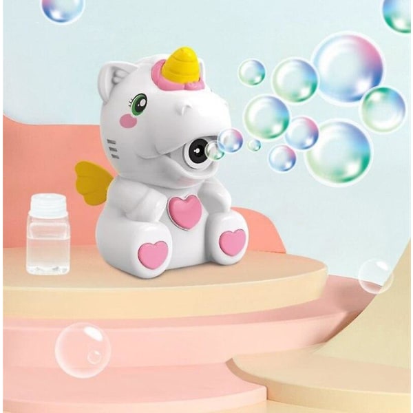 Bubble Machine Barnleksaker Unicorn Cartoon Automatisk Dusch Bubble Machine Automatisk Födelsedag