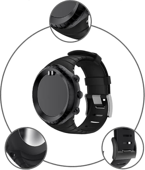 Suunto Core Rem, Gummi Udskiftningsurrem Til Suunto Core Ss014993000. black