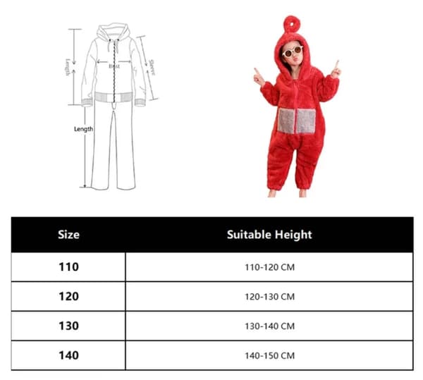 [LCS]Teletubbies One Piece Pyjamas Barn Tykk Korallfleece Grønn 100cm Green
