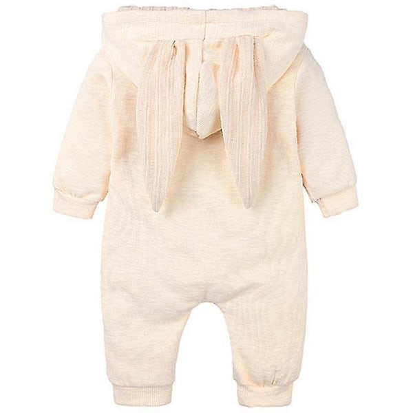Nyfödd Baby Sparkdräkt Kanin Dragkedja Jumpsuit Påskhare Pyjamas Spädbarn Sovkläder-WELLNGS Gul 9-12 Months Yellow