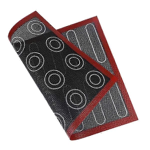 Silikone 30x40 cm Vendbar Trykt Macaron Puff Bagemåtte Non-Stick Kageovn Perforeret bs