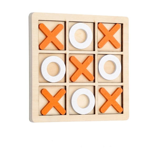 Tic Tac Toe-spill i massivt tre - perfekt for familiehygge og hageunderholdning Orange Orange