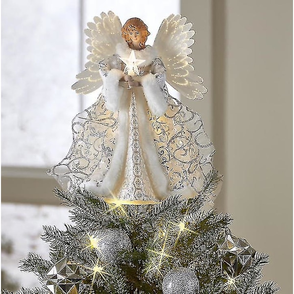 Julängel Trädtopp, Ängel Trädtopp Hem Juldekoration Ornament Black