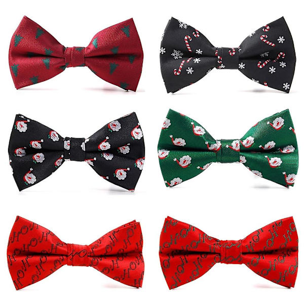 Julfluga för slips Jultomte Snöflinga Justerbara flugor Style E