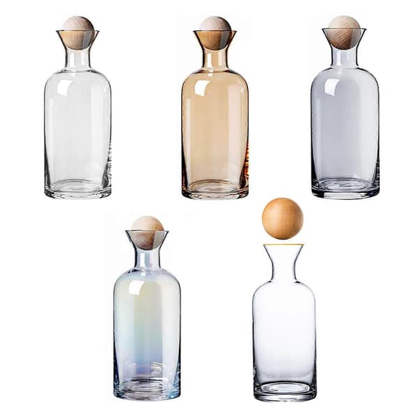 [LCS]Sengevandskaraffel med 4 lette tumblere Elegant glaskande og matchende drikkeglas Grey