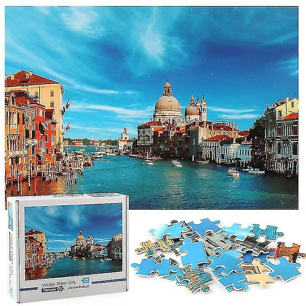Vattenstad Venedig Pussel 1000 Bitar Leksak Spel