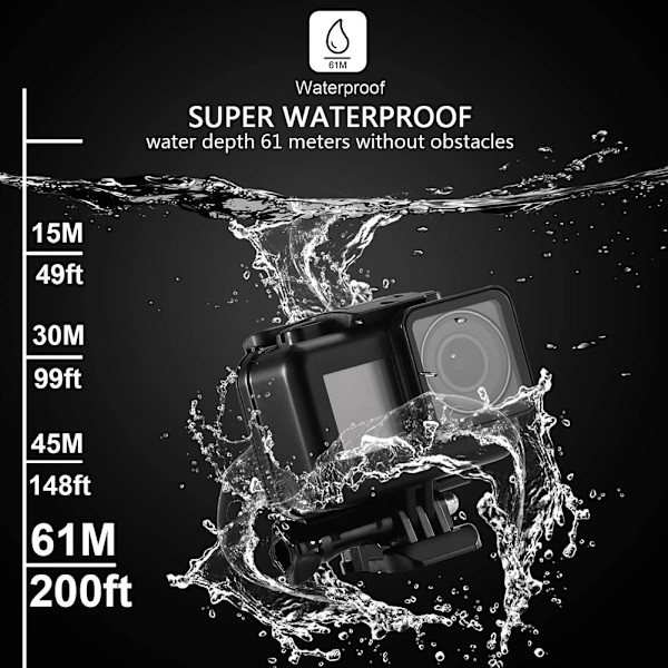 Vanntett Beskyttelsesetui Undervannsdykkerhus Skall for DJI Osmo Action Sportskameratilbehør 0.2