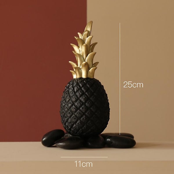 Nordisk Inss Stil Net Rød Gull Ananas Ornamenter Kreative Hjem Skrivebordsdekorasjon Black L