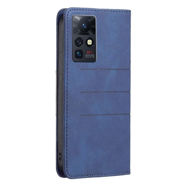 Magnetiskt skarvande läderfodral för Infinix Zero X / X Pro Blue