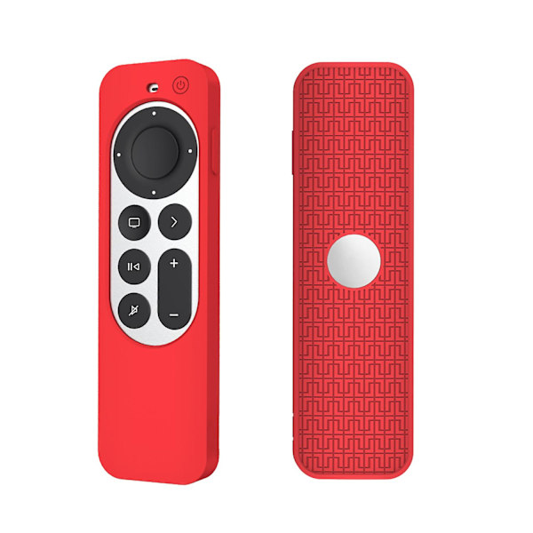 Silikonsett for Apple TV 4k 2021 Fjernkontroll og TV-boks Red