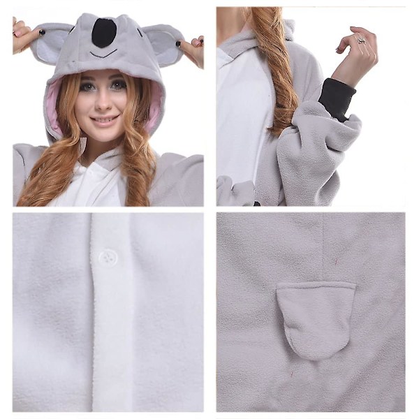 Reedca Totoro Aikuisten Onesie Halloween Cosplay Asut Anime Pyjamat Yhteensopiva Naisten Ja Tyttöjen Kanssa, napitus Koala M