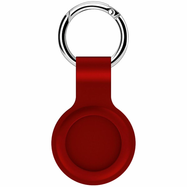 Yhteensopiva Apple Airtag silikonikotelon avaimenperäsuojuksen kanssa red