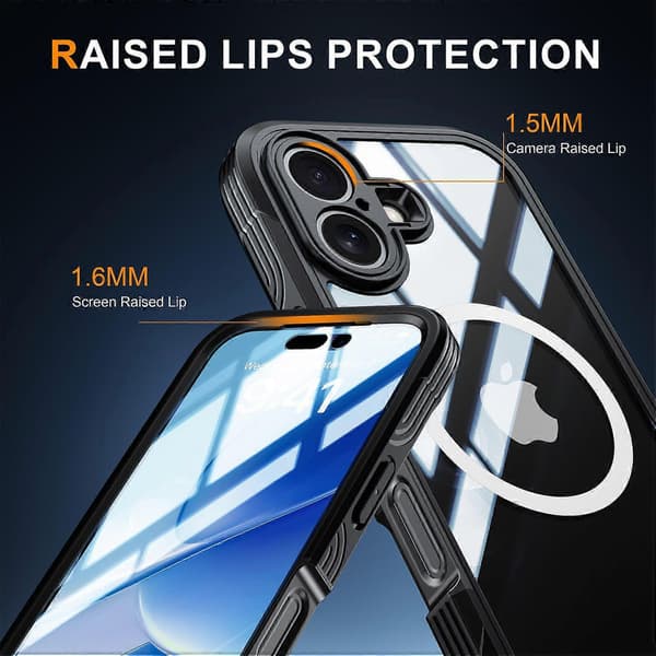 iPhone 17 Magneettikotelo PC + TPU -puhelinkuori karkaistulla lasinäytöllä Black