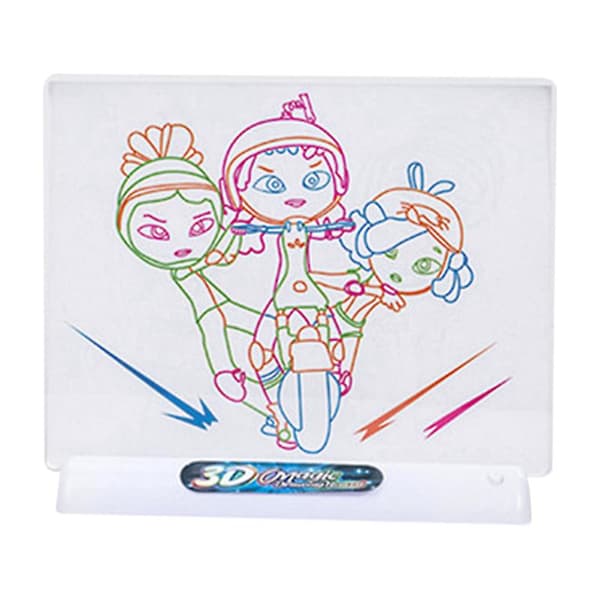 Magisk 3D Ritbräda Med Pennskissblock Surfplatta Ljuseffekter Pusselbräda Barnpresenter LED-lampor Character Version