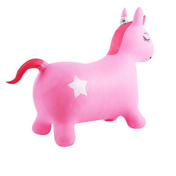 Hoppande Enhörning, Utomhus- och Inomhusleksak att Rida På pink