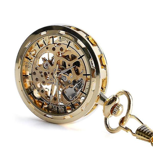 Deffrun Guld Fodral Present Handuppdrag Mekanisk Klocka Utan Lock Fickur