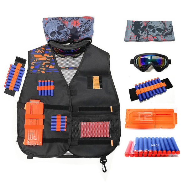 Kids Tactical Vest Justerbar Tactical Väst Jacket Kit för Nerf Toy Gun Orange