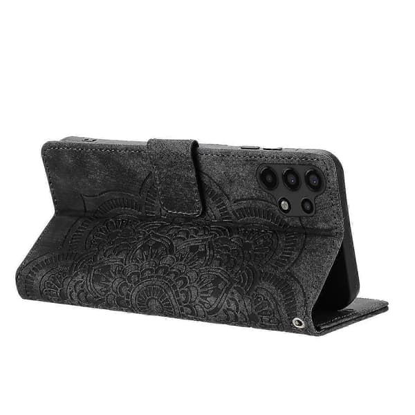 [LCS] Mandala präglat retro frostat läderfodral för telefon Black For Samsung Galaxy A13