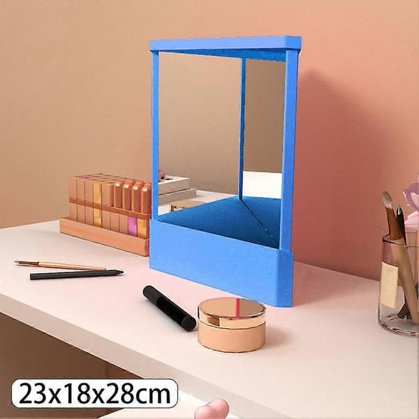[LCS] Ikke-reverserende speil Sann-bilde refleksjon Stabilt basespeil Gave Kompatibel med kvinner Blue Large Size