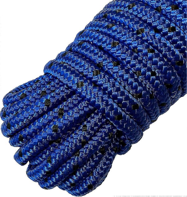 [LCS] Polypropylenrep, 8 mm x 20 m, multifunktionsrep, trädgårdsrep, för utomhusbruk, brottlast: 700 kg, blå/svart