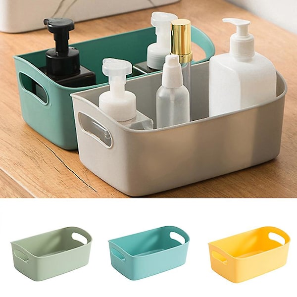 Fleksibel oppbevaringskurv med håndtak, bærbar skrivebordskurv for diverse småting og snacks, oppbevaringsbokser for hyller Gray Small Size  20.5*14*6cm