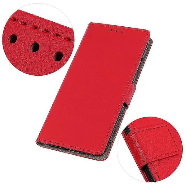 [LCS]För Google Pixel 9 Pro XL Texturerat Telefonfodral PU Läder Telefonställskydd Red