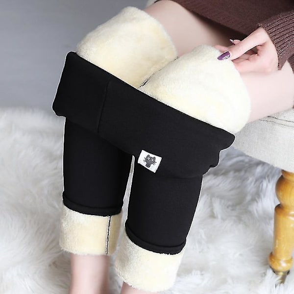 Vinter Velvet Kuldeafvisende Fleece Tights til Kvinder L