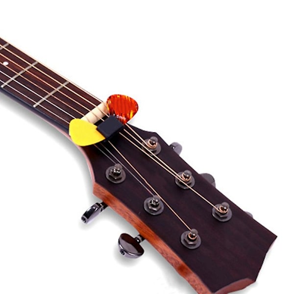 Ny Svart Gummi Plektrumhållare Kompatibel med Gitarr Bas Söta Gitarrtillbehör