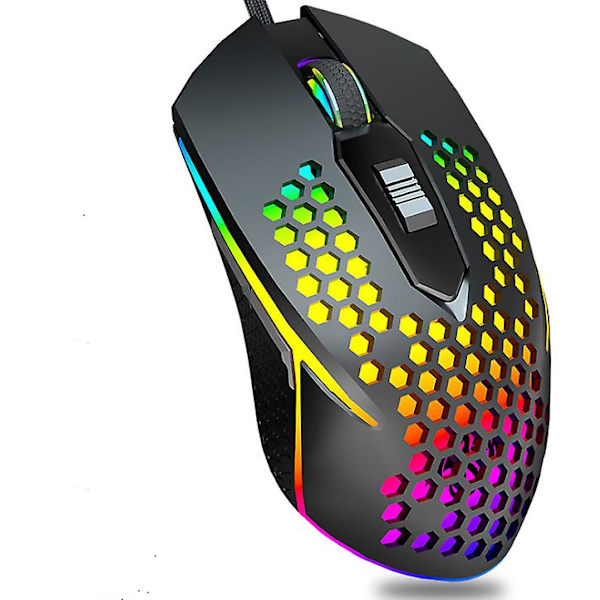 USB Trådbunden Mus RGB Gamingmus Makrodefinition Spelmöss 76 Black