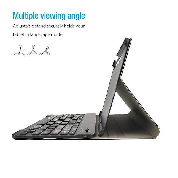 Bluetooth Tangentbordsfodral för Samsung Galaxy Tab S6 Lite 10.4\" 2020 (sm-p610/sm-p615) med Bakgrundsbelysning Black